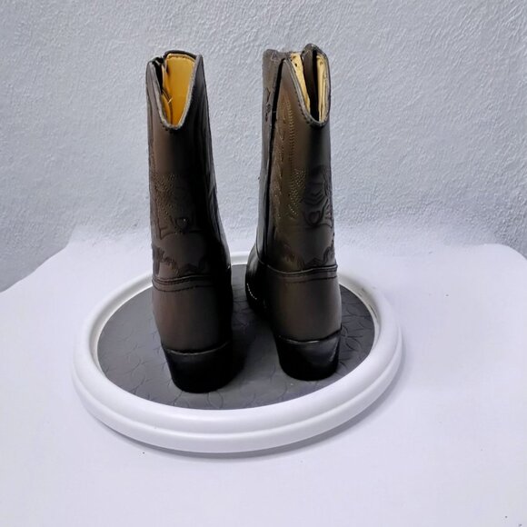 Durango Kids Western Cowboy Boots Size 13 Tan Leather Embroidered Design Durable - Picture 5 of 7